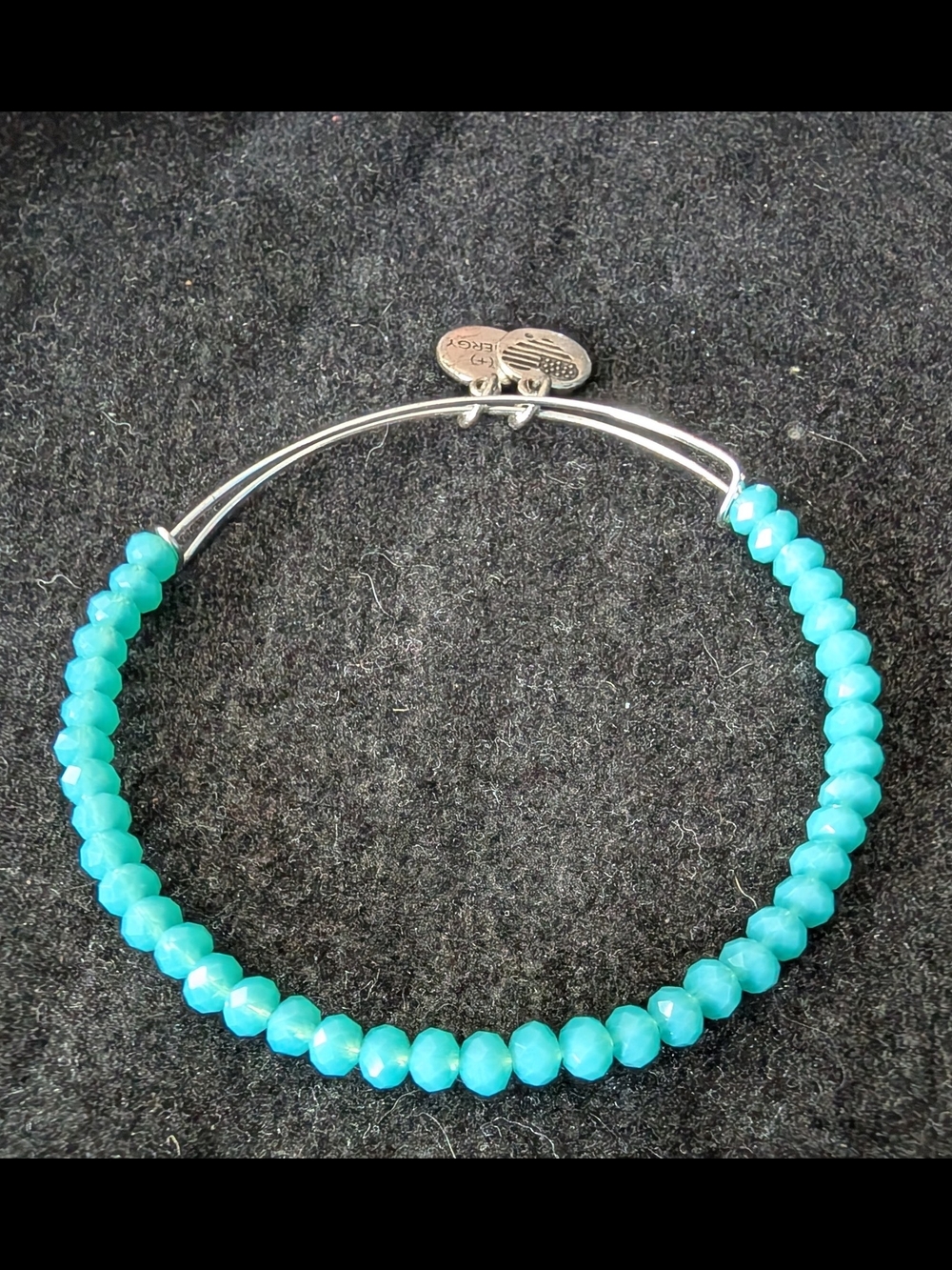 Alex and Ani Faceted Turquoise Bead Expandable Bracelet